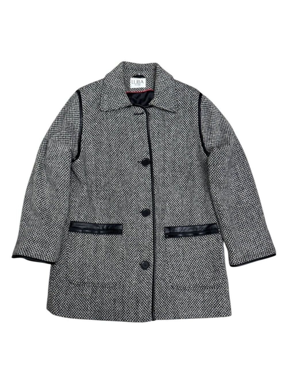 LUBA Wool Blend Pea Coat Vintage Retro Casual Winter Trench Womens 8 Petite
